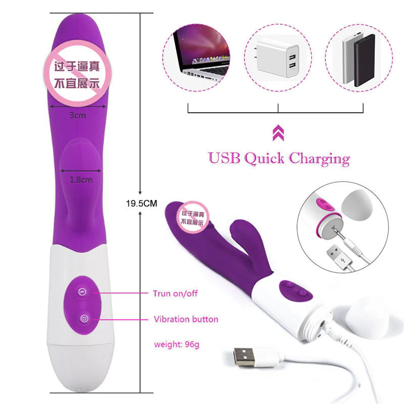 Women Dual Vibration Silicone Waterproof