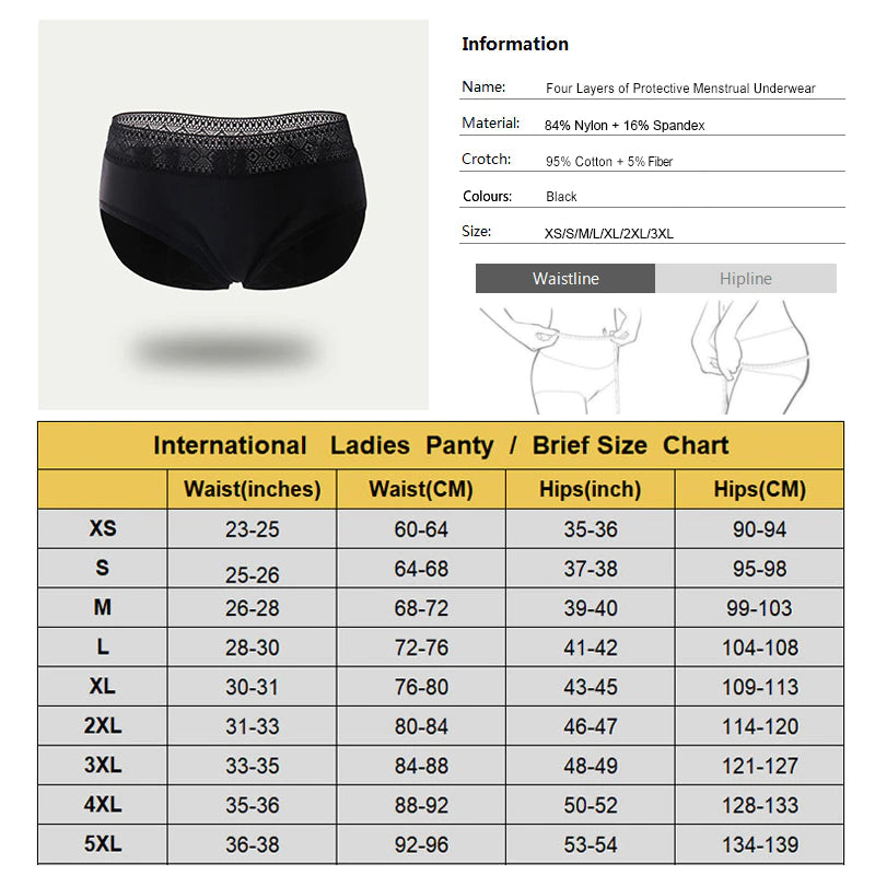 Sexy Lace Menstrual Panties Woman Underwear Thong Leakproof Underpants Incontinence Waterproof Period