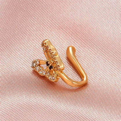 Elevate Your Style with Our Personalized U-Shaped Diamond-Studded Butterfly Nose Clip – A Chic Accessory for Every Woman