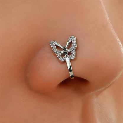 Elevate Your Style with Our Personalized U-Shaped Diamond-Studded Butterfly Nose Clip – A Chic Accessory for Every Woman