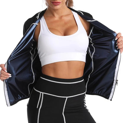 Transform Your Workout with Our Women's Sauna Coat - Ultimate Weight Loss Thermo Sweat Jacket for Fitness and Fat Burning