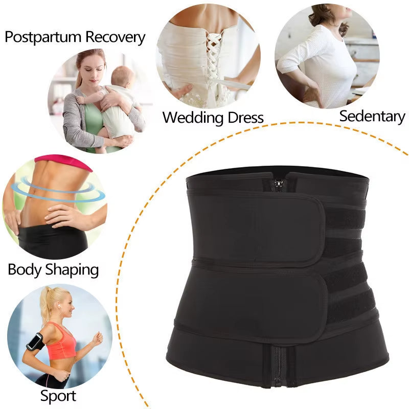 Sculpt Your Silhouette with the Ultimate Waist Trainer Slimming Body Shaper Fitness Belt - Achieve Weight Loss and Enhance Your Workout!