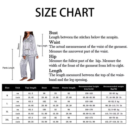 Elevate Your Comfort: Women's Striped Silk Satin Pajama Set with Long Sleeve Top and Trousers for Cozy Nights