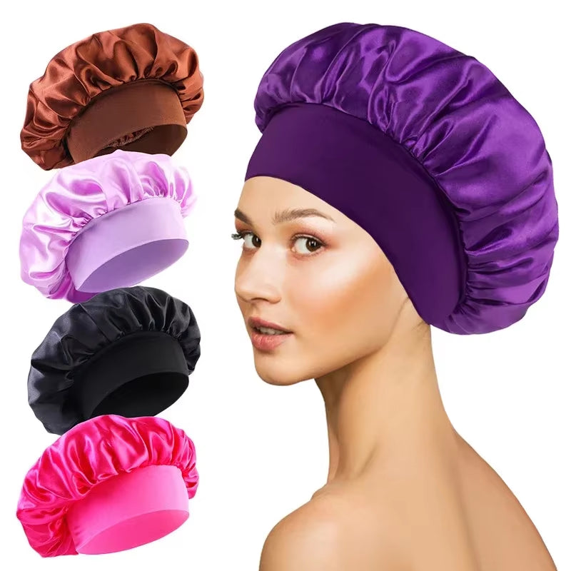 Luxurious 1Pcs Soft Silk Satin Lined Bonnet - Perfect for Sleep, Shower, and Hair Care!