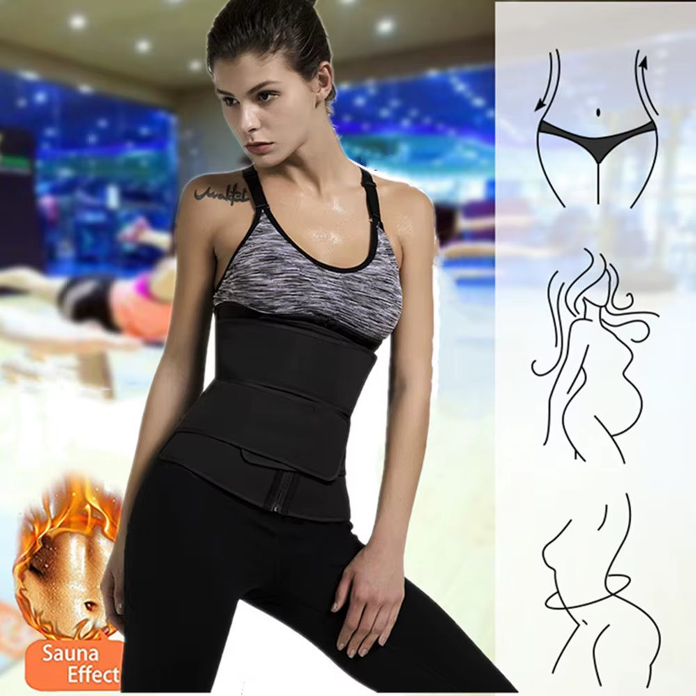 Sculpt Your Silhouette with the Ultimate Waist Trainer Slimming Body Shaper Fitness Belt - Achieve Weight Loss and Enhance Your Workout!