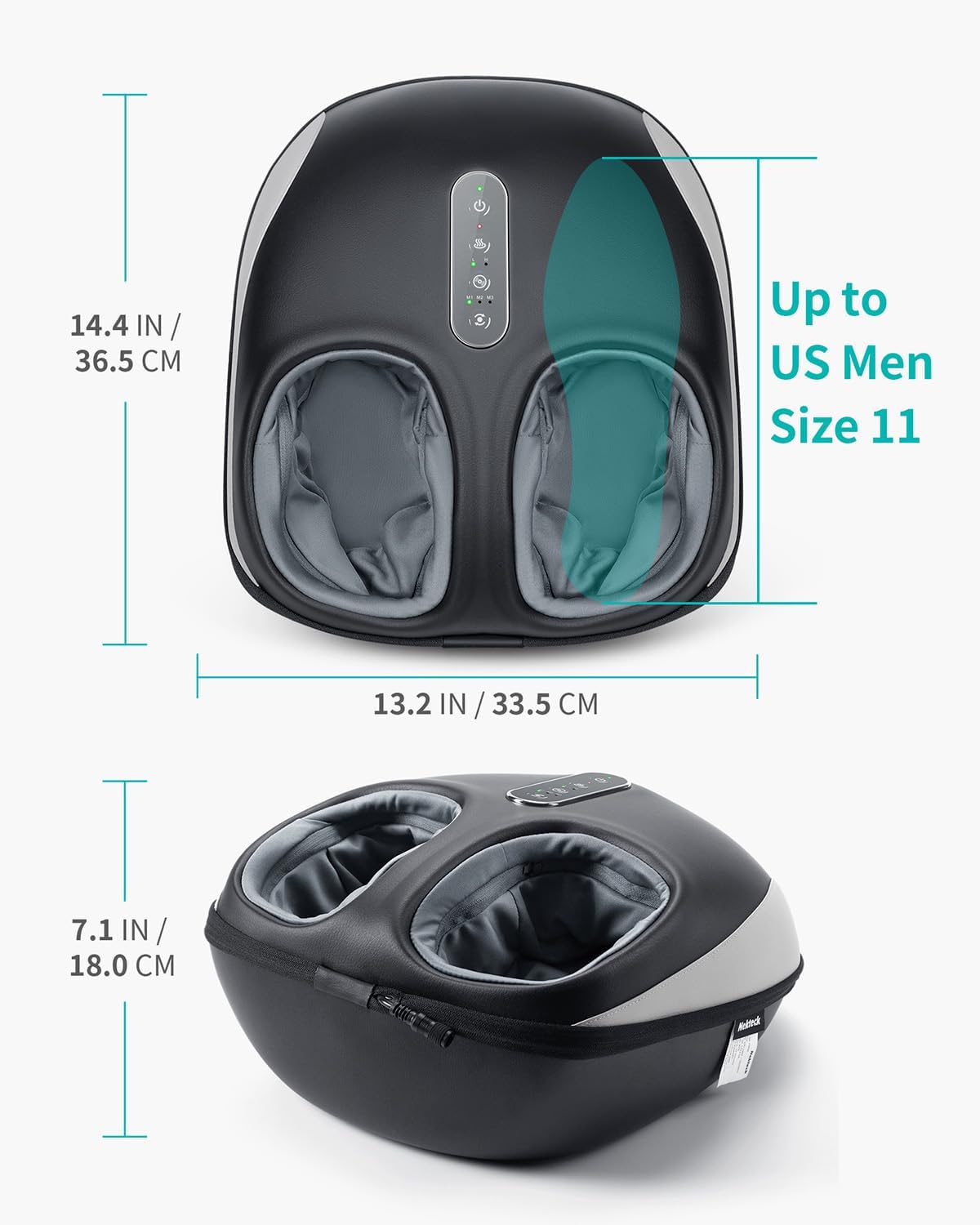 Revitalize Your Feet with the Nekteck Foot Massager Machine - Deep Kneading Shiatsu with Heat, Air Compression & Adjustable Intensity for Ultimate Relaxation