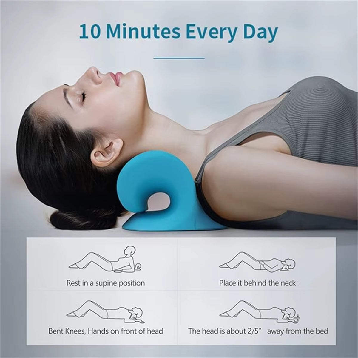 Experience Ultimate Relaxation with the C-Shaped Neck and Shoulder Pillow - Your Cervical Traction Device for TMJ Pain Relief and Spine Alignment