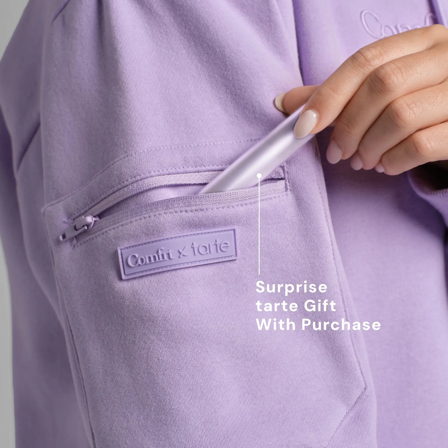 Experience Ultimate Comfort: Limited Edition Comfrt X Tarte Hoodie with Built-In Eye Mask