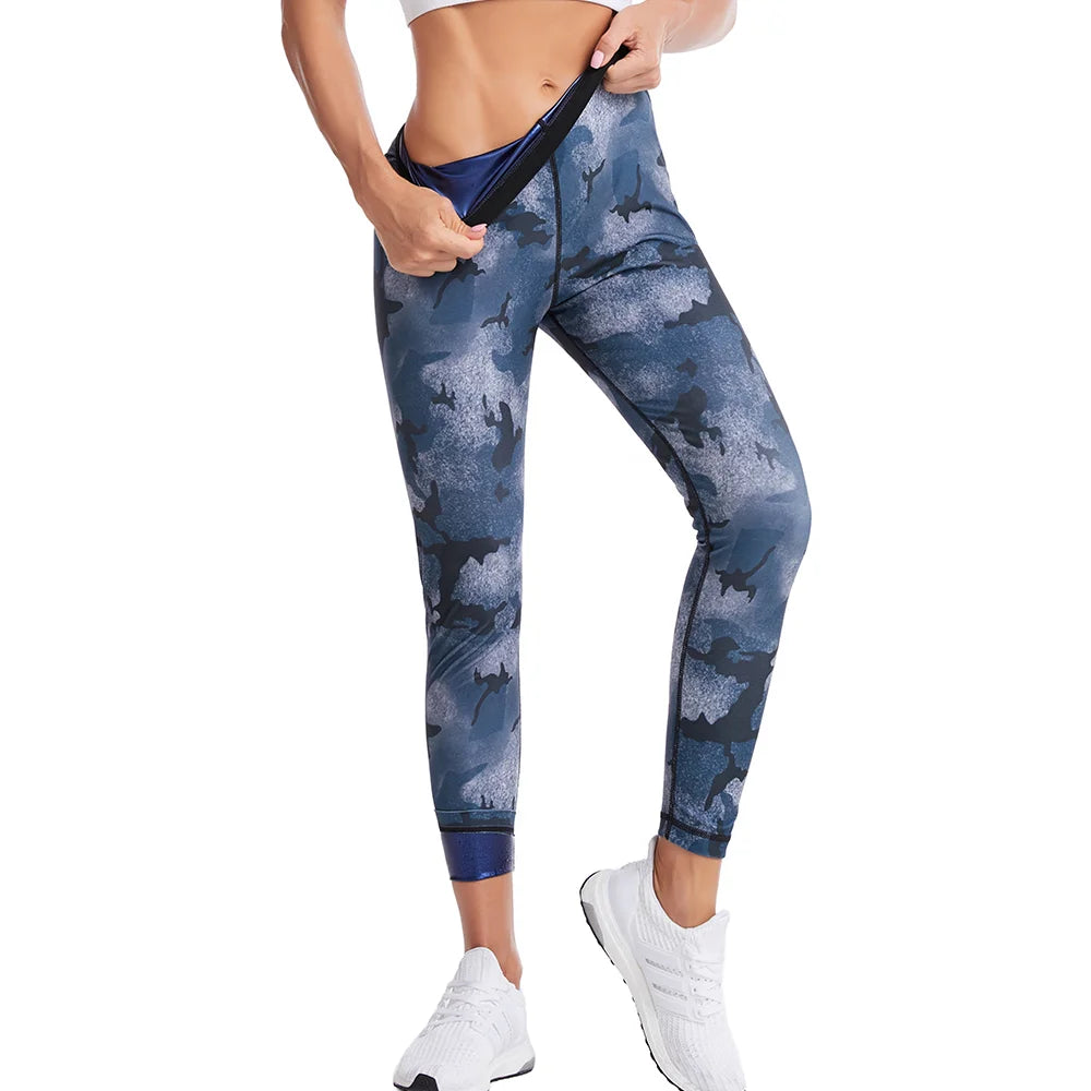 Women Sauna Sweat Pants Thermo Fat Control Leggings Sauna Suits Fitness Belly Trimmer Waist Trainer Gym Weight Loss Sweat Suits