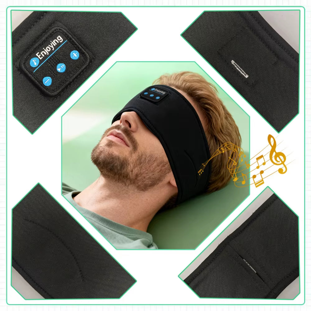 Experience Ultimate Comfort with Our Wireless Bluetooth Music Eye Mask: The Perfect Sports Headband for Anti-Noise Listening During Running, Yoga, and Relaxation