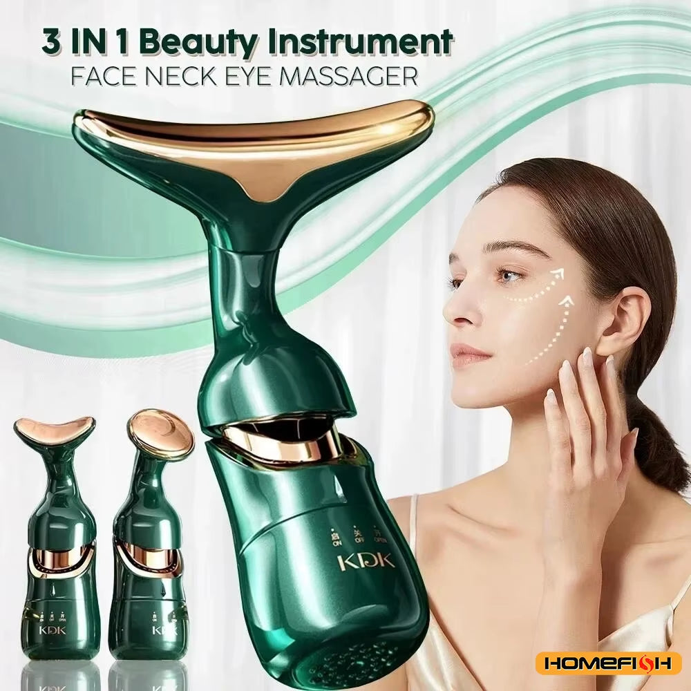 Revitalize Your Skin with the 3-in-1 Facial Lifting Device - Neck, Facial, and Eye Massage for Youthful Radiance!