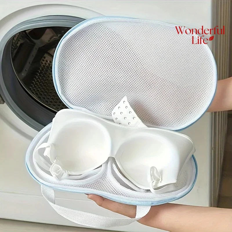 Protect Your Lingerie with Our Foldable Mesh Bra Wash Bag - Ideal for Safe Washing and Travel!