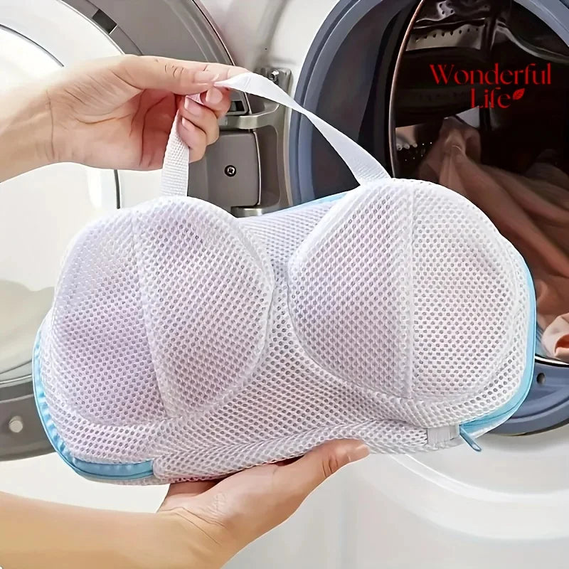 Protect Your Lingerie with Our Foldable Mesh Bra Wash Bag - Ideal for Safe Washing and Travel!