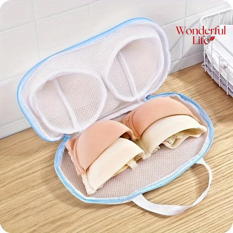 Protect Your Lingerie with Our Foldable Mesh Bra Wash Bag - Ideal for Safe Washing and Travel!