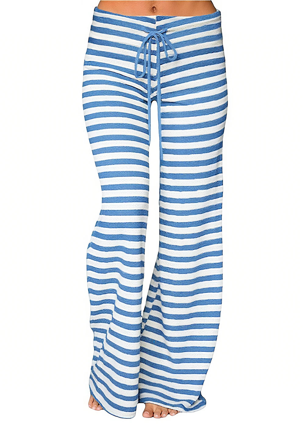 Cozy Striped Cotton Pajama Pants for Women - Comfy Lounge Bottoms with Adjustable Drawstring for Perfect Fit