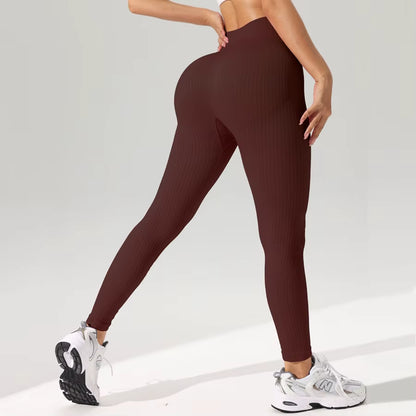 Elevate Your Workout with Women's High-Waisted Seamless Yoga Leggings - Tummy Control & Butt-Lifting Design for Ultimate Comfort and Style