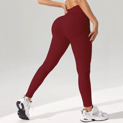 Elevate Your Workout with Women's High-Waisted Seamless Yoga Leggings - Tummy Control & Butt-Lifting Design for Ultimate Comfort and Style