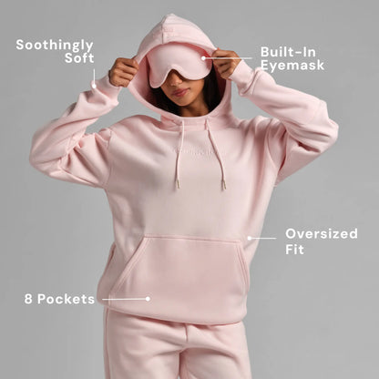 Experience Ultimate Comfort: Limited Edition Comfrt X Tarte Hoodie with Built-In Eye Mask