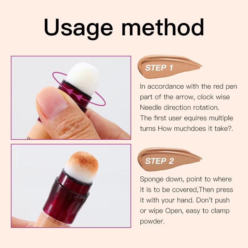 Illuminate Your Skin with Our New Long-Lasting Sponge Head Concealer – Perfect for Hiding Dark Circles, Freckles, Acne, Pigmentation, and Blemishes!
