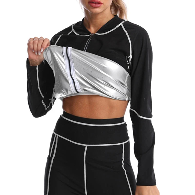 Transform Your Workout with Our Women's Sauna Coat - Ultimate Weight Loss Thermo Sweat Jacket for Fitness and Fat Burning