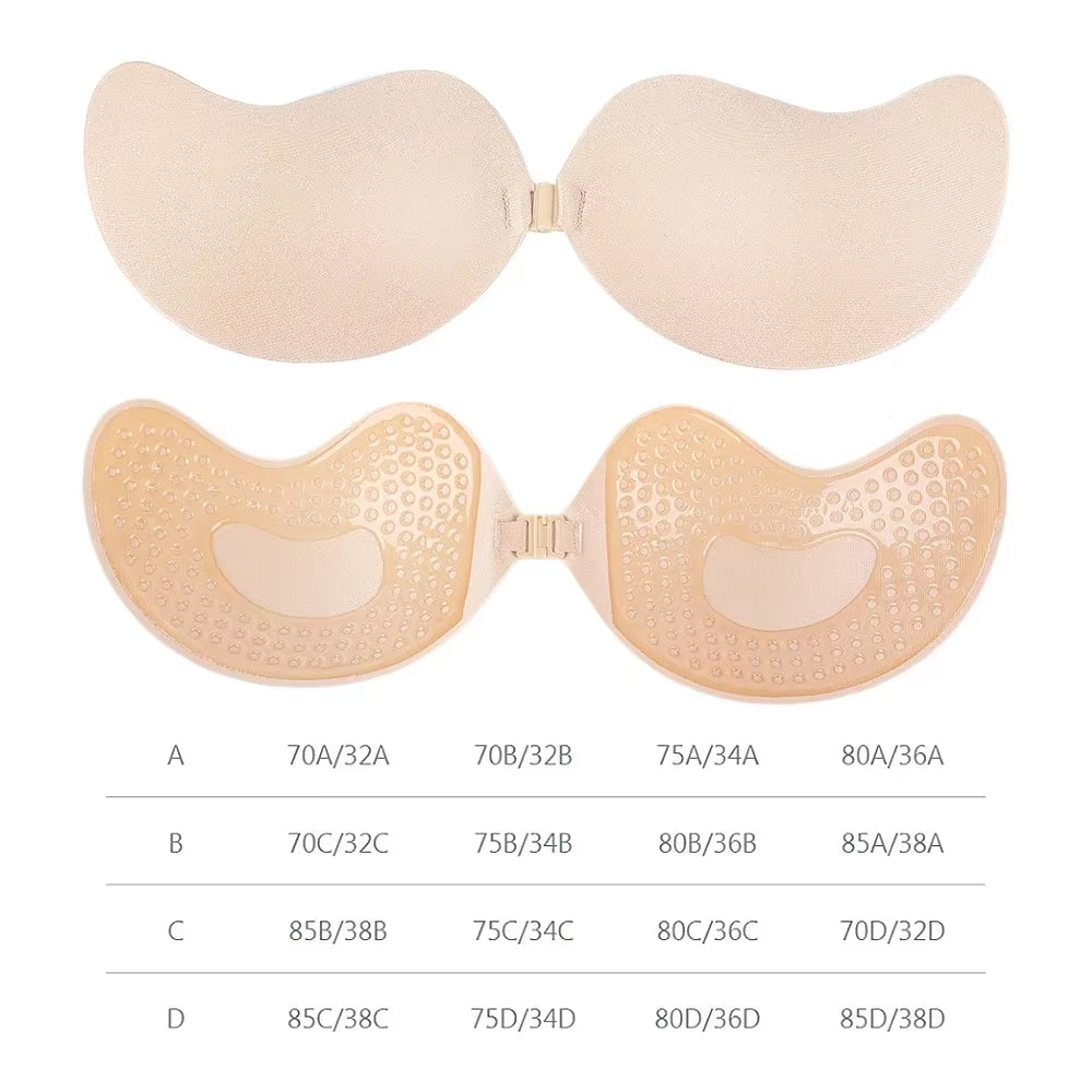 Elevate Your Style with the Invisible Push-Up Bra: Backless, Strapless, and Seamless Comfort in Silicone