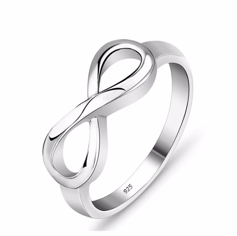 Elegant Infinity Ring in 925 Sterling Silver - A Timeless Symbol of Endless Love and Friendship for Women