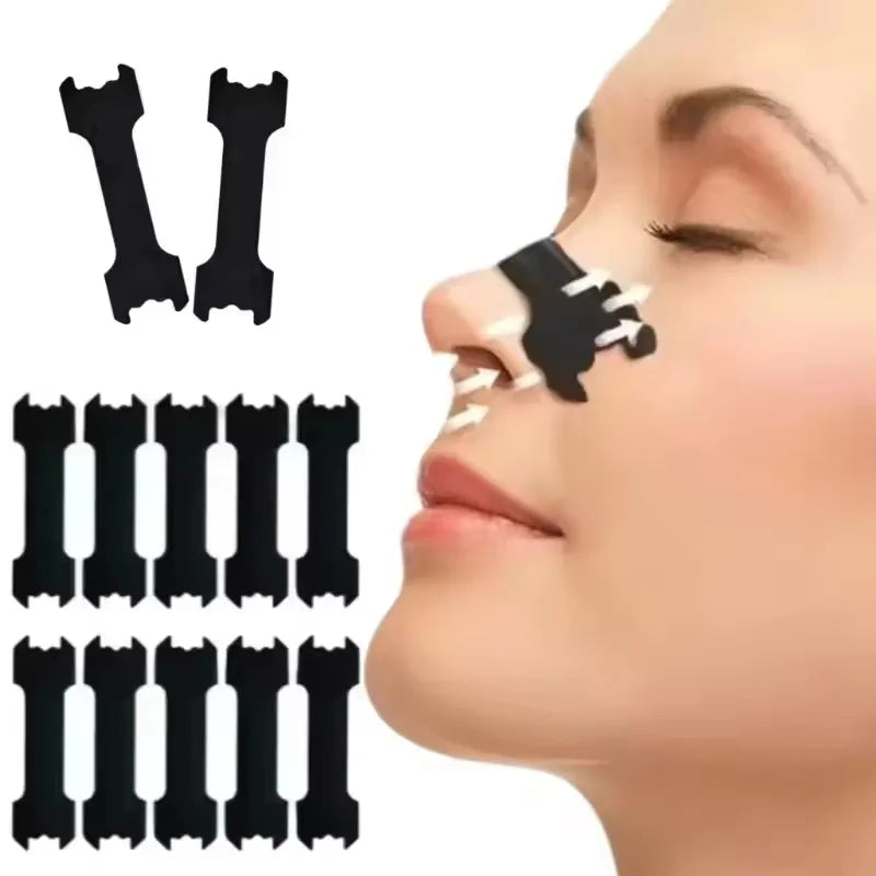 Experience Restful Nights with Our Extra Strength Black Nose Strips - Effective Anti-Snoring Solution for Adults and Children (Available in 10, 30, or 60 Packs)