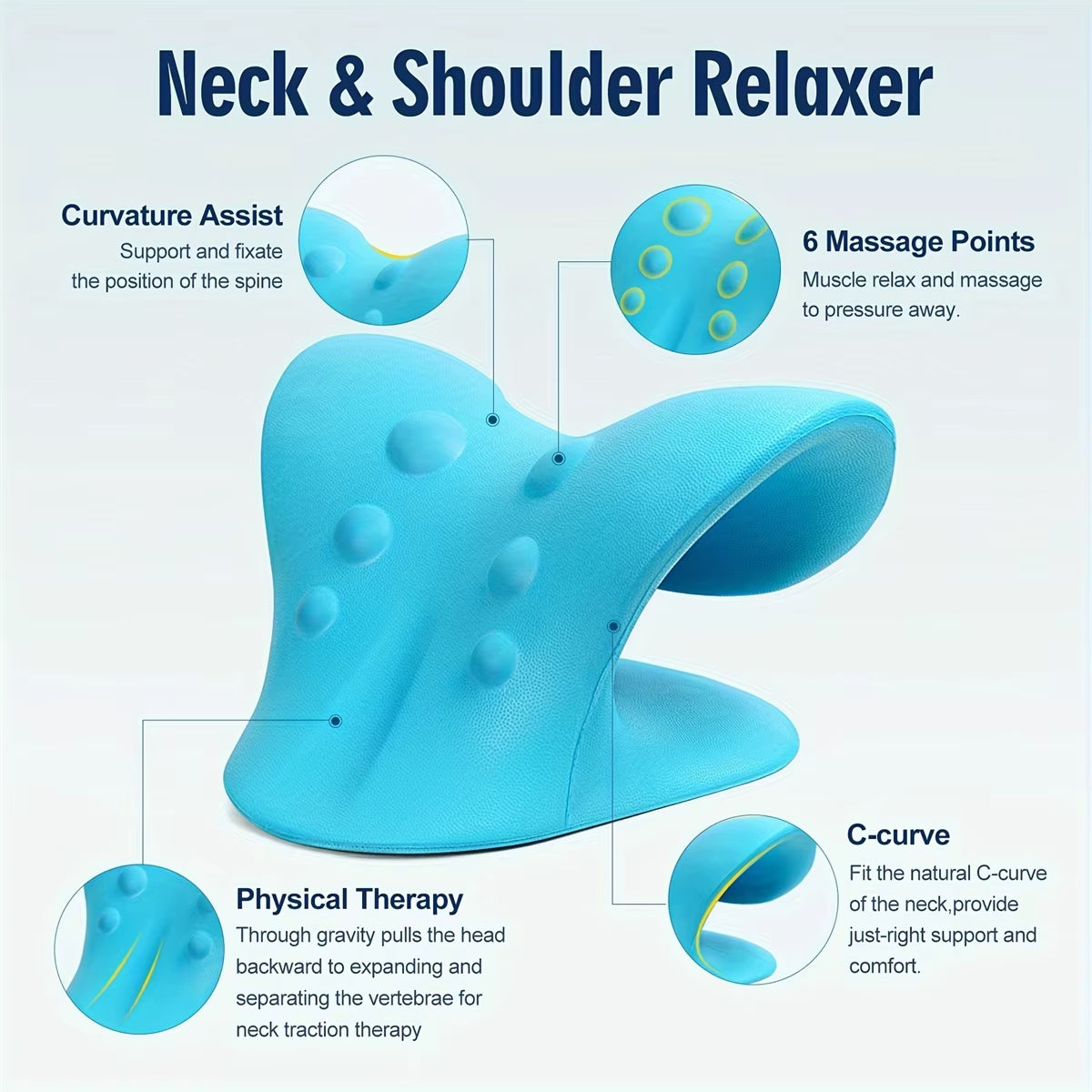 Experience Ultimate Relaxation with the C-Shaped Neck and Shoulder Pillow - Your Cervical Traction Device for TMJ Pain Relief and Spine Alignment