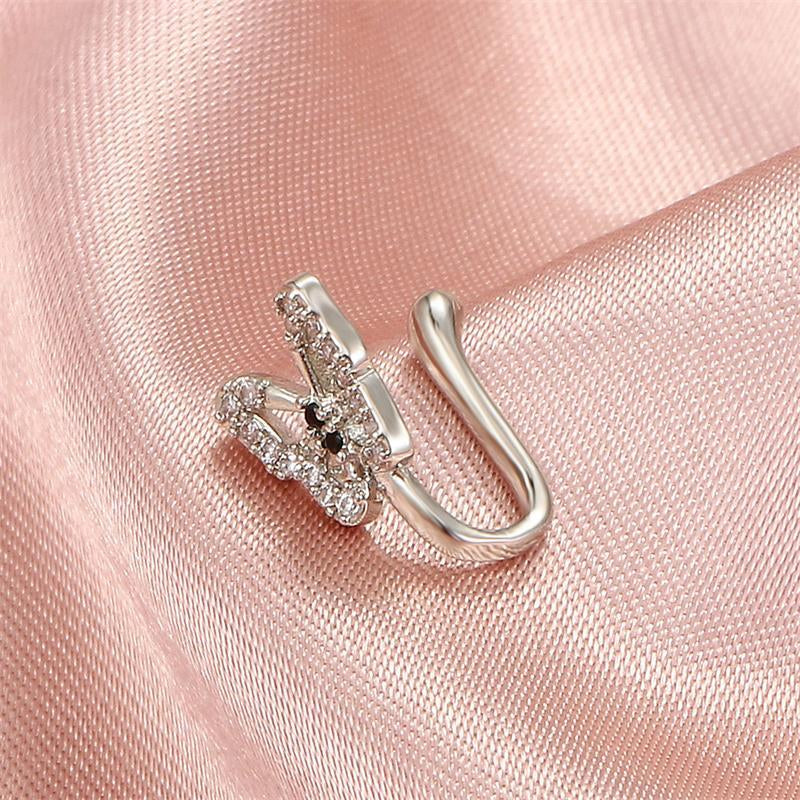 Elevate Your Style with Our Personalized U-Shaped Diamond-Studded Butterfly Nose Clip – A Chic Accessory for Every Woman