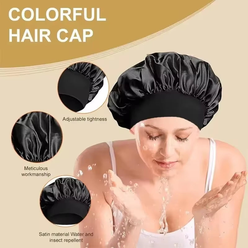 Luxurious 1Pcs Soft Silk Satin Lined Bonnet - Perfect for Sleep, Shower, and Hair Care!