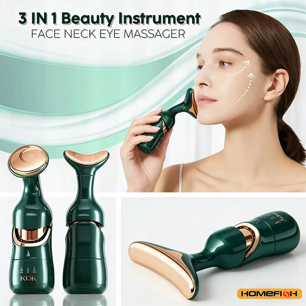 Revitalize Your Skin with the 3-in-1 Facial Lifting Device - Neck, Facial, and Eye Massage for Youthful Radiance!