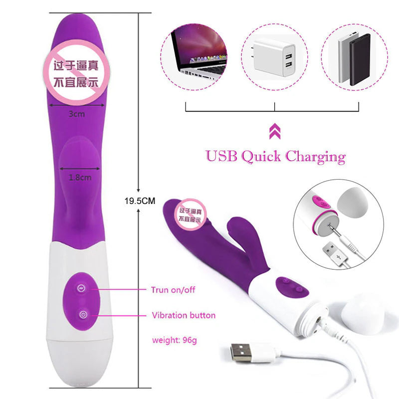  Women Dual Vibration Silicone Waterproof