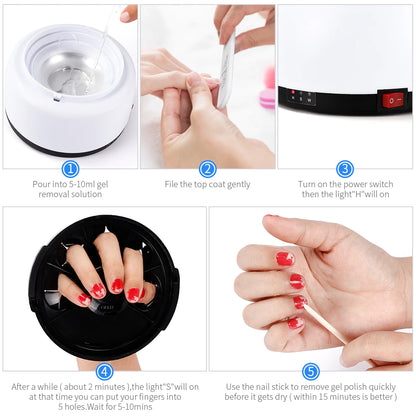 l Nail Polish Remover Steamer Heating Acetone 