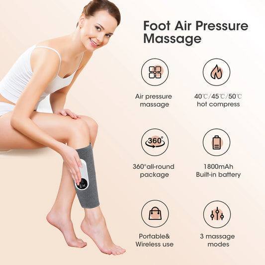 Revitalize and Relax with the 360° Air Pressure Calf Massager: A Presotherapy Machine Offering 3 Modes for Foot and Leg Muscle Relief, Enhanced Blood Circulation, and Pain Alleviation