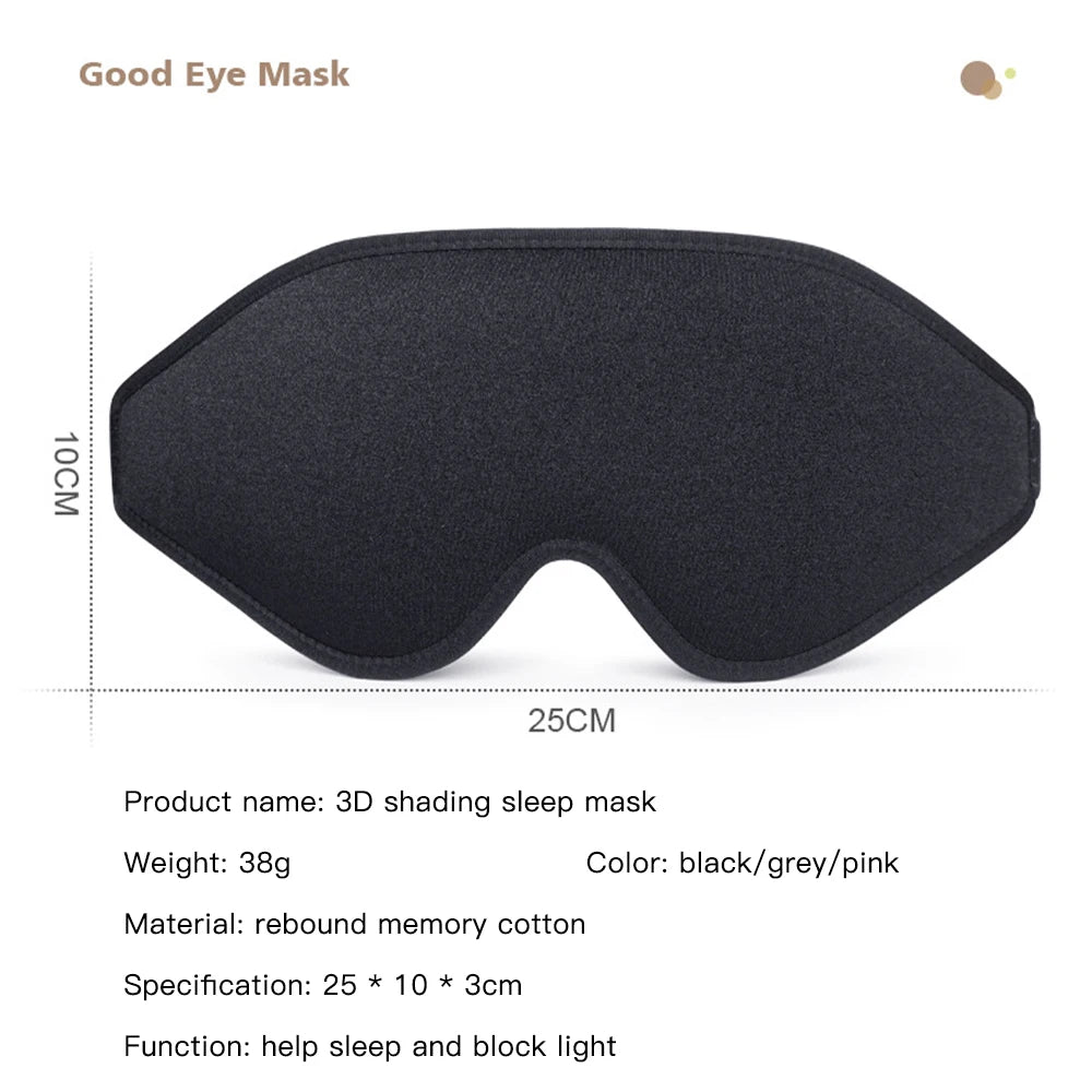 3D Sleep Mask Blindfold Sleeping Soft Memory Foam Face Mask