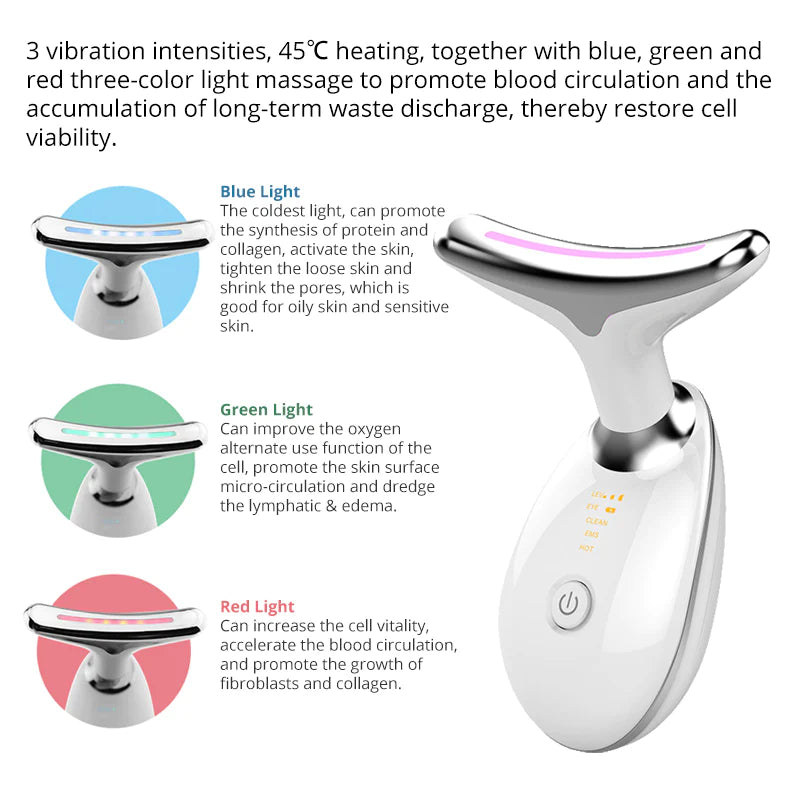  Electric Microcurrent Wrinkle Remover with LED Photon Face Beauty Device for Women