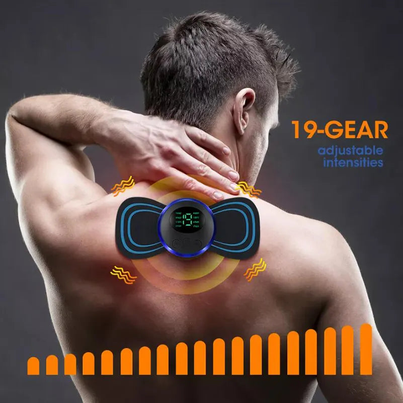  Neck Massage Electric Massager Cervical Neck Back Patch 8 Mode Pulse Muscle Stimulator Portable Relief Pain