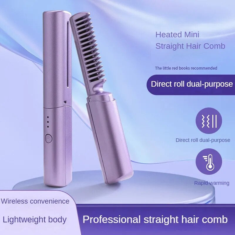 For sale: 2-in-1 Professional Hair Straightener and Hair Curler. This versatile USB-powered tool allows you to straighten or curl both wet and dry hair. Achieve sleek straight styles or gorgeous curls with this Straight Styler Curling Iron.