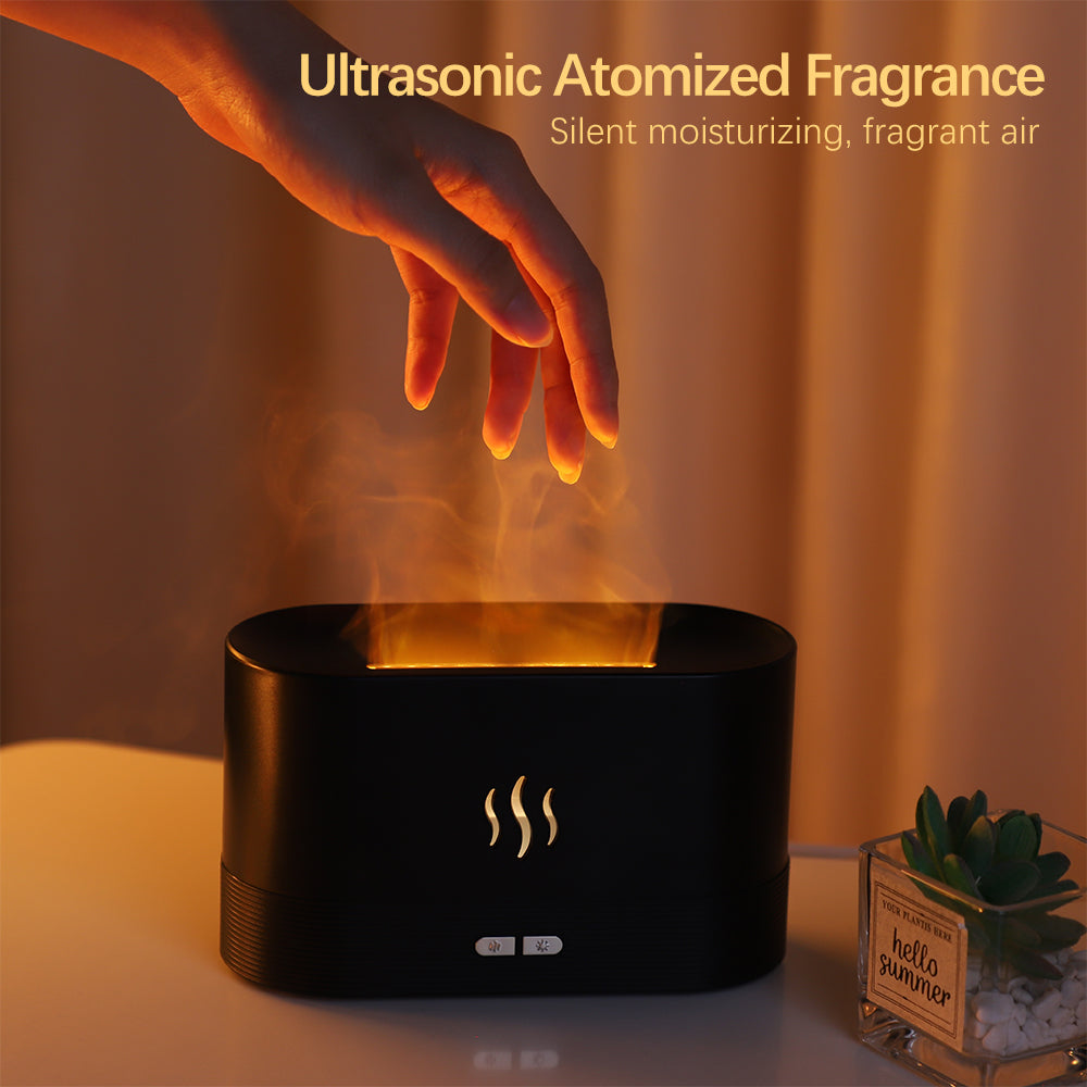 Aromatic Essence Ultrasonic Humidifier with Flame Design for Home and Bedroom