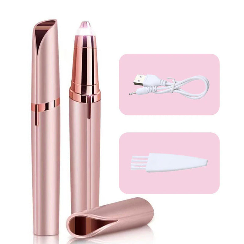 Women's Electric Eyebrow Trimmer. This innovative Eyebrow Shaper Pencil and Face Hair Remover is designed for women. It's an automatic eyebrow shaver that's as handy as a pocketknife