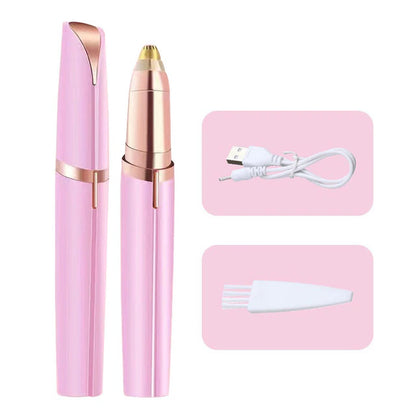 Women's Electric Eyebrow Trimmer. This innovative Eyebrow Shaper Pencil and Face Hair Remover is designed for women. It's an automatic eyebrow shaver that's as handy as a pocketknife