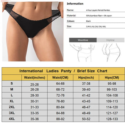 Four-Layer Leak-Resistant Menstrual Panties for Women – Antibacterial, Breathable Underwear